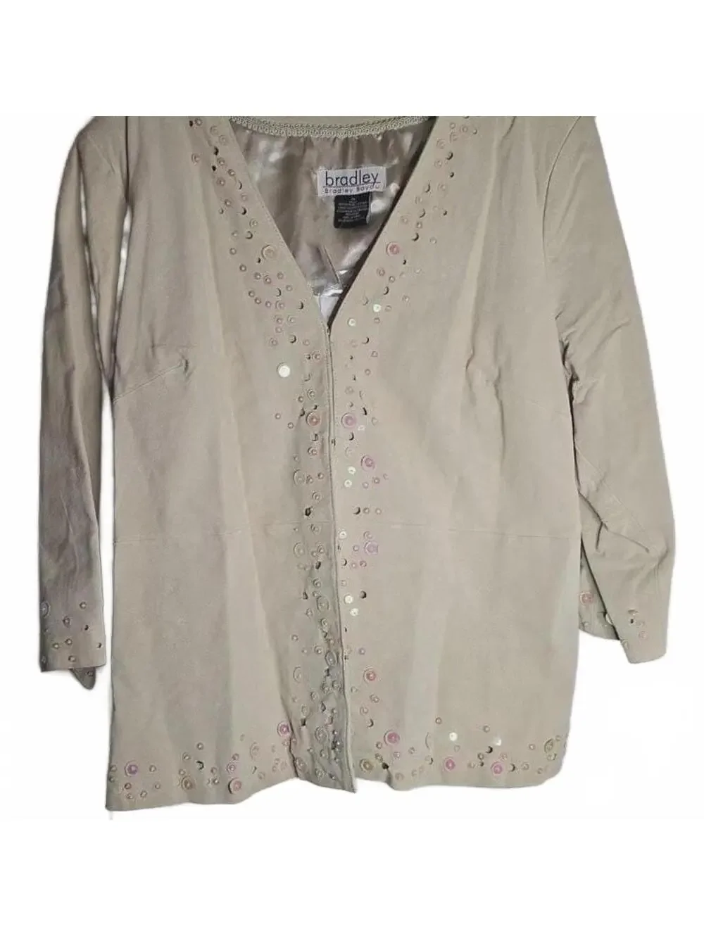 Bradley Bayou Yellow Suede Leather Studded Jacket